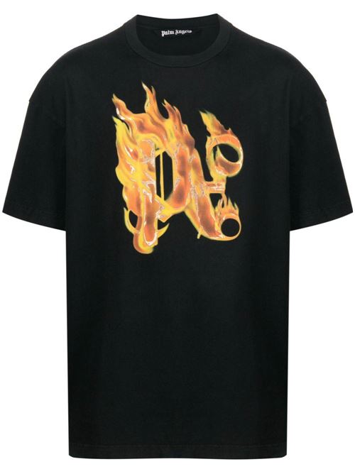 Burning t-shirt with print PALM ANGELS | PMAA072R24JER0011076